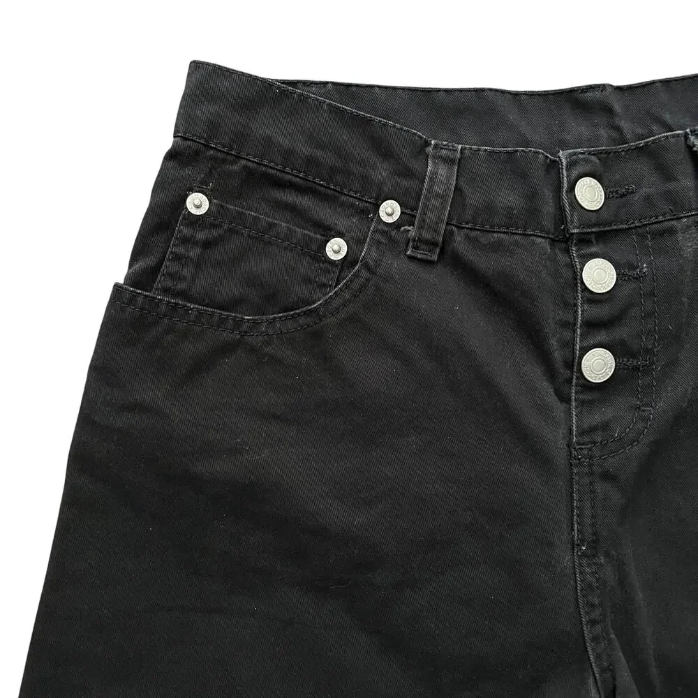 Vintage Jordache Shorts Women's Size 16 Black High Rise Midi Mom Jort Y2K‎